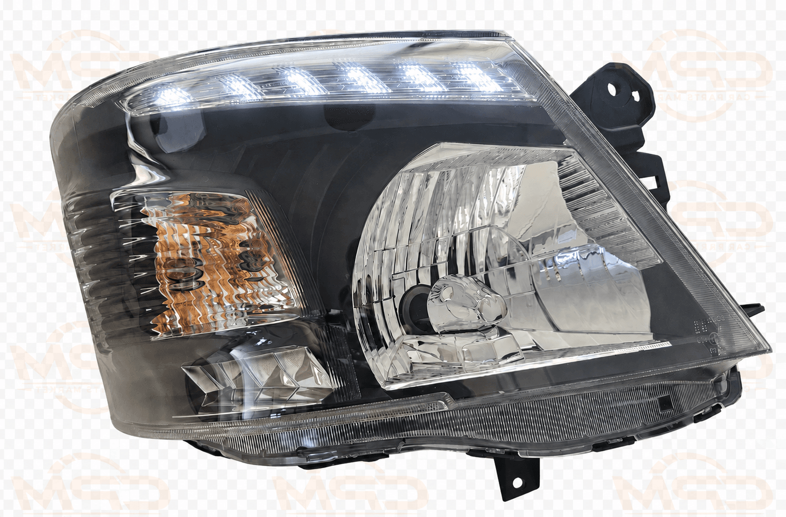 Headlight Suitable For Nissan Caravan NV350/E26 2013-2017 - Black Interior, Top LED Strip - RH