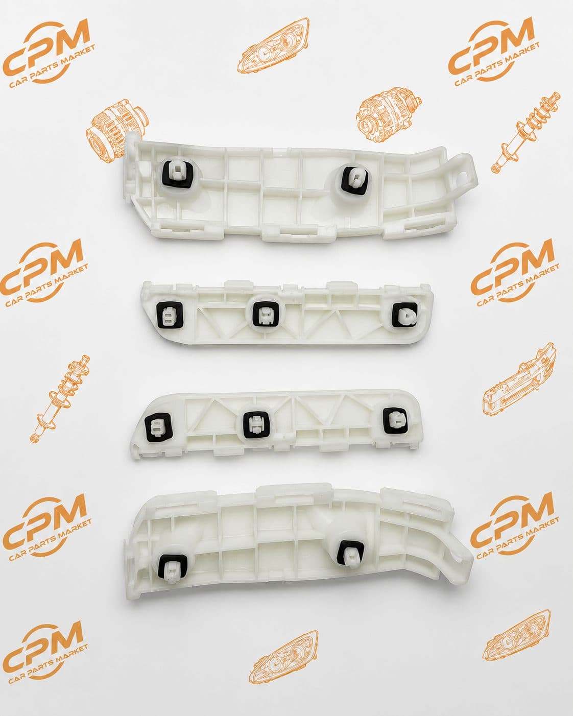 Rear Bumper Brackets / Retainers Suitable For Toyota Hiace H200 2005-2020