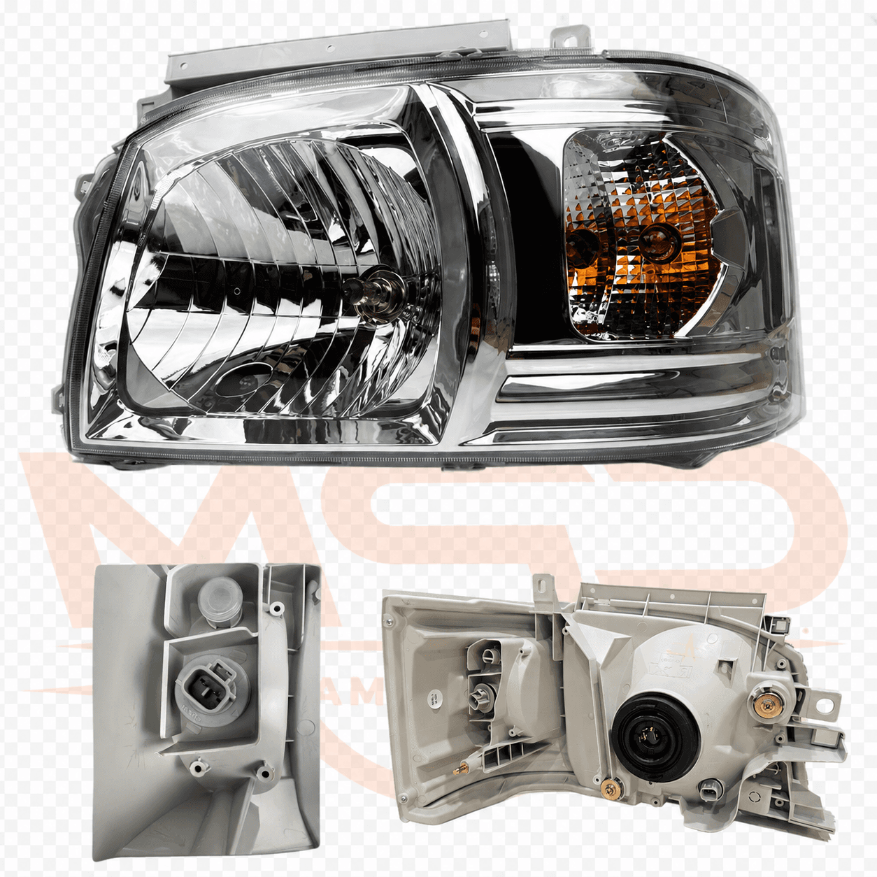 TOYOTA HIACE H200 RECONFIGURED PLATING CRYSTAL HEAD LAMP - LH