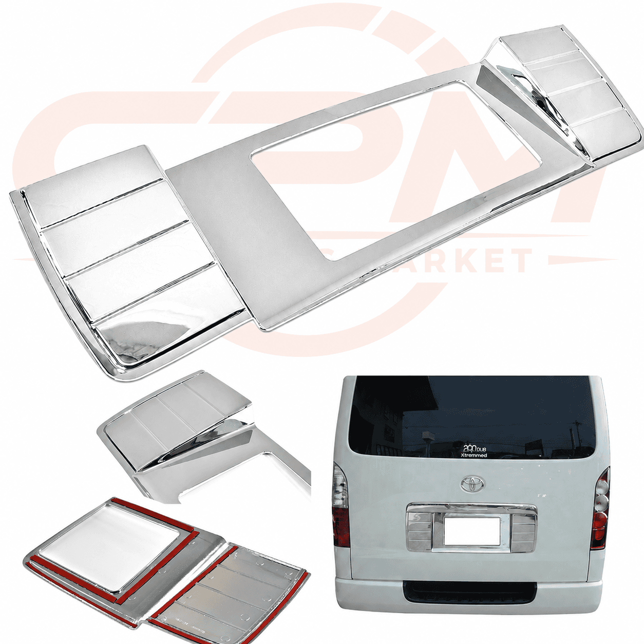 TOYOTA HIACE H200 TAILGATE / PLATE TRIM - CHROME