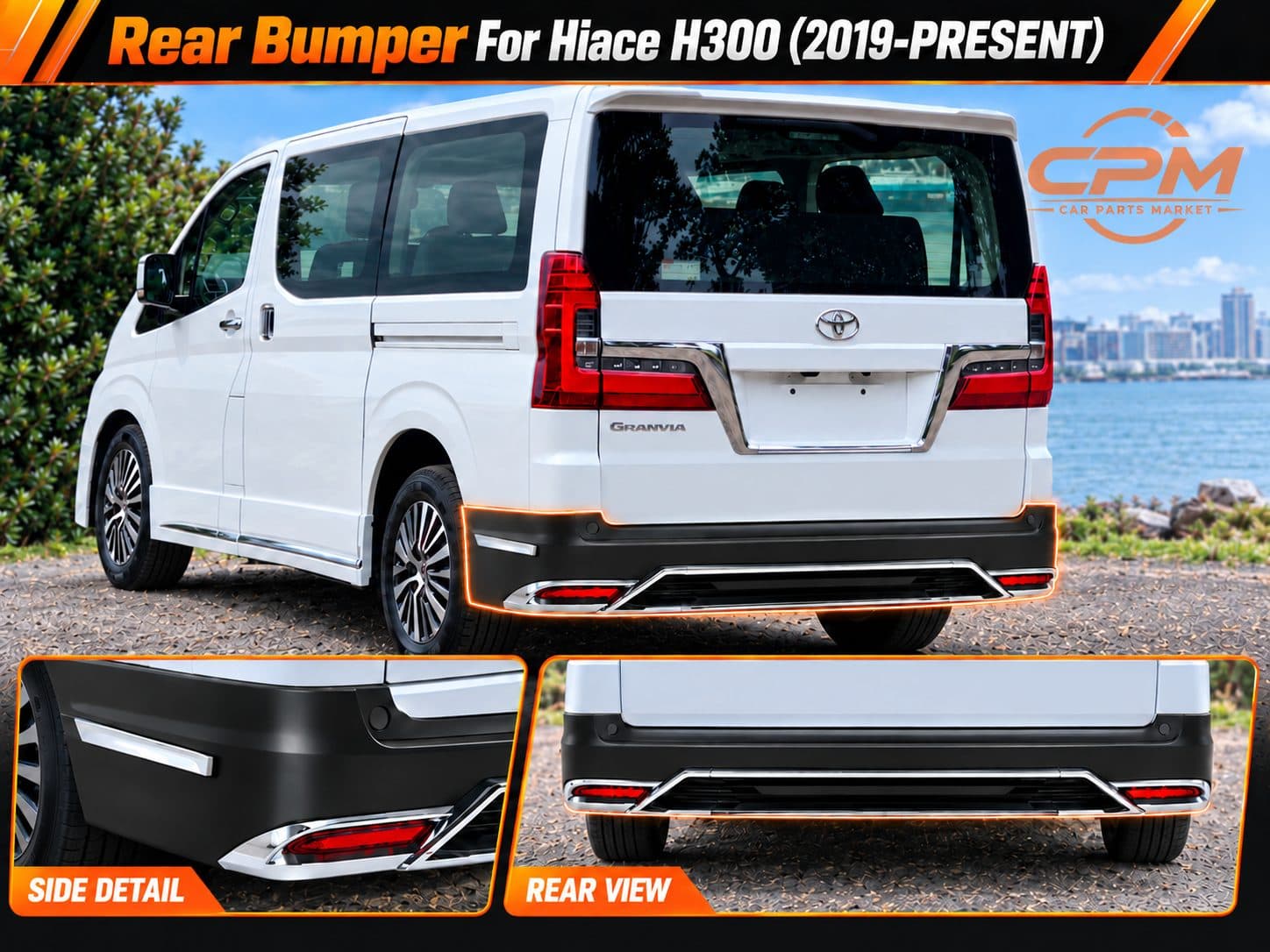 Rear Bumper Suitable For Toyota Hiace Granvia H300 2019-Present