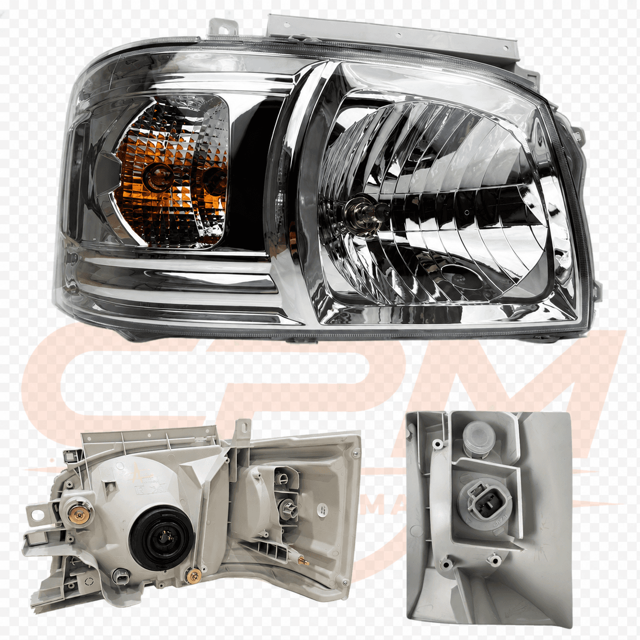 TOYOTA HIACE H200 RECONFIGURED PLATING CRYSTAL HEAD LAMP - RH