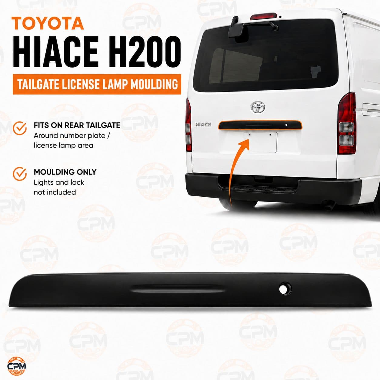 Tailgate Handle Moulding Cover Suitable For Toyota Hiace H200 2005-2020
